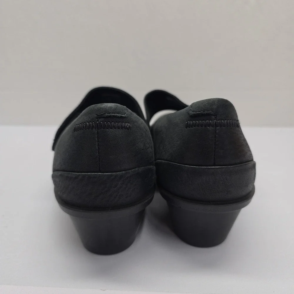 ECCO Felicia Black Leather Mary Jane Wedge Shoes 28604302001 Size 38 US 7-7.5